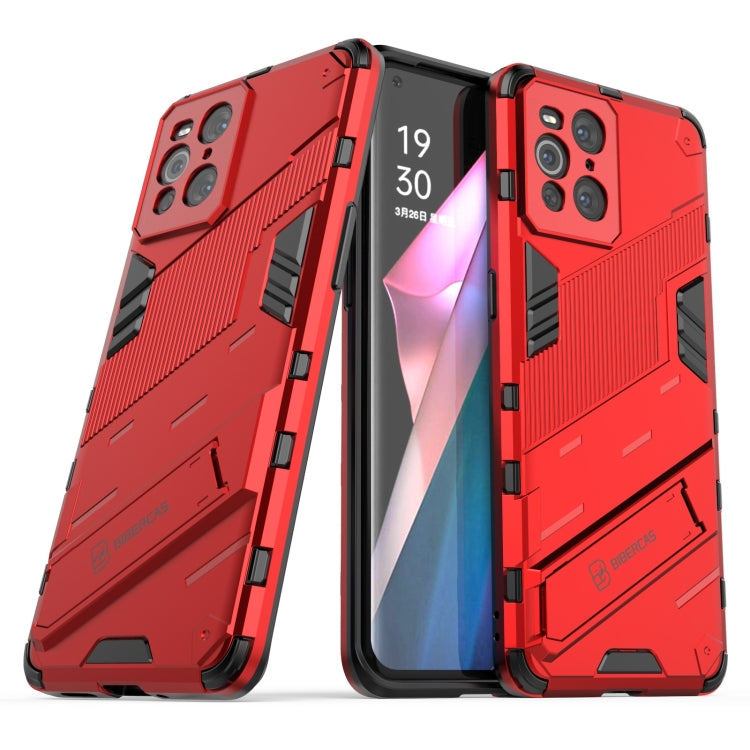 For OPPO Find X3 Punk Armor 2 in 1 PC + TPU Shockproof Case with Invisible Holder