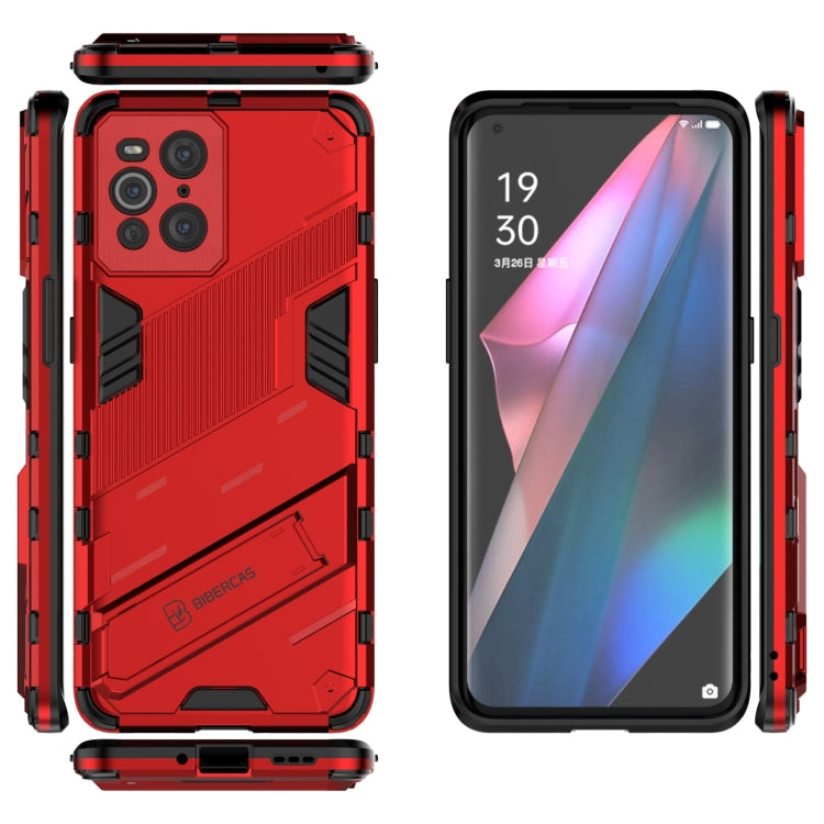 For OPPO Find X3 Punk Armor 2 in 1 PC + TPU Shockproof Case with Invisible Holder