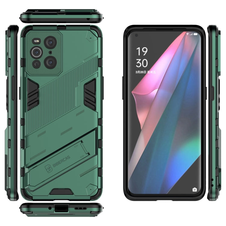 For OPPO Find X3 Punk Armor 2 in 1 PC + TPU Shockproof Case with Invisible Holder