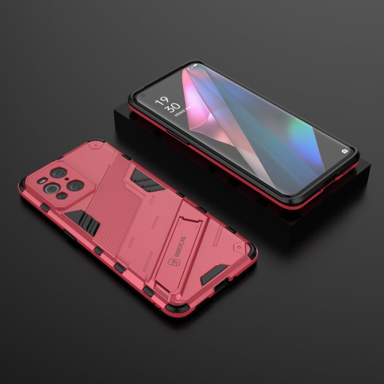 For OPPO Find X3 Punk Armor 2 in 1 PC + TPU Shockproof Case with Invisible Holder