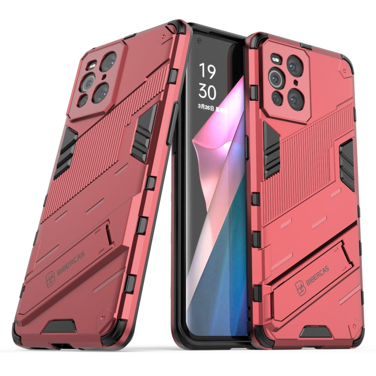 For OPPO Find X3 Punk Armor 2 in 1 PC + TPU Shockproof Case with Invisible Holder