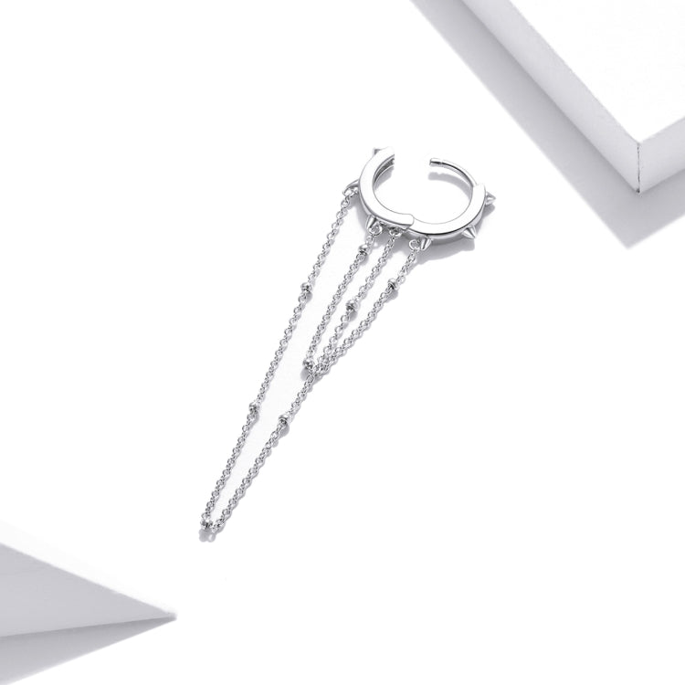 S925 Sterling Silver Long Tassel Ear Buckle Women Earrings