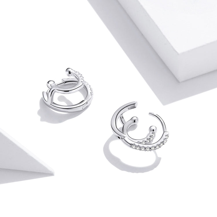 S925 Sterling Silver Simple Zircon Ear Buckle Women Earrings