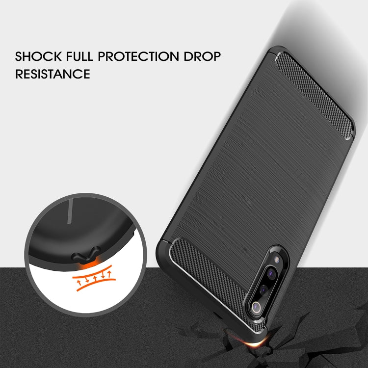 For Xiaomi Mi 9 Pro 5G Brushed Texture Carbon Fiber TPU Protective Case