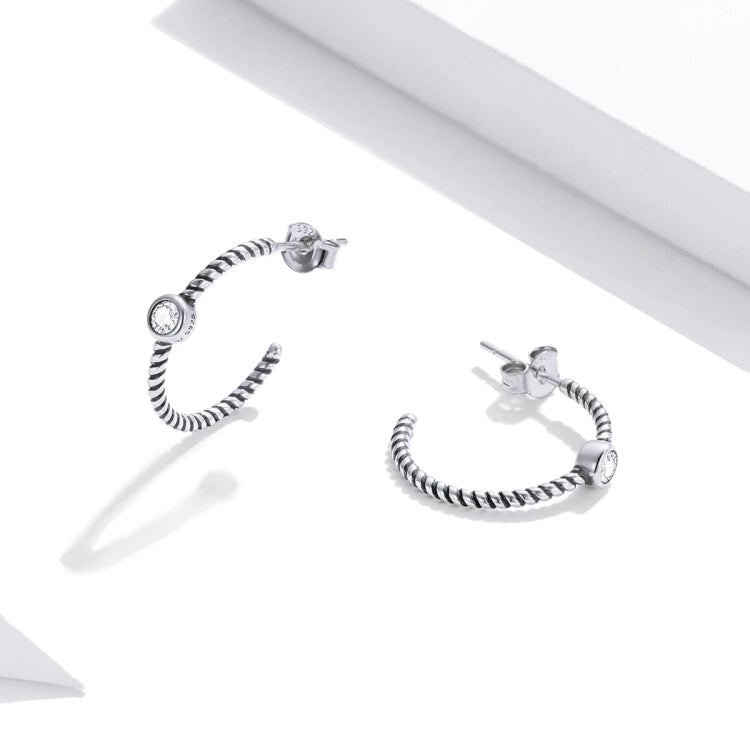 S925 Sterling Silver Simple Geometry Ear Studs Women Earrings