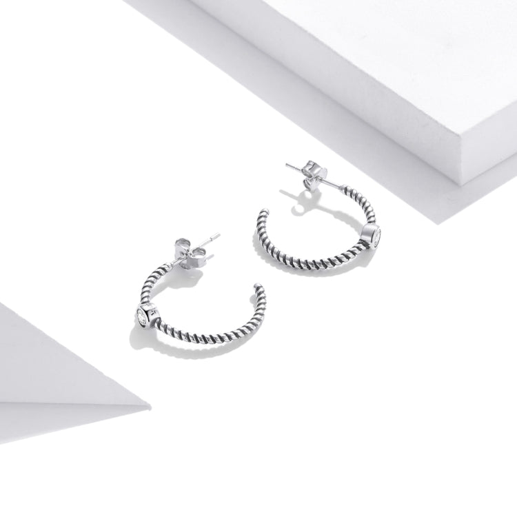 S925 Sterling Silver Simple Geometry Ear Studs Women Earrings