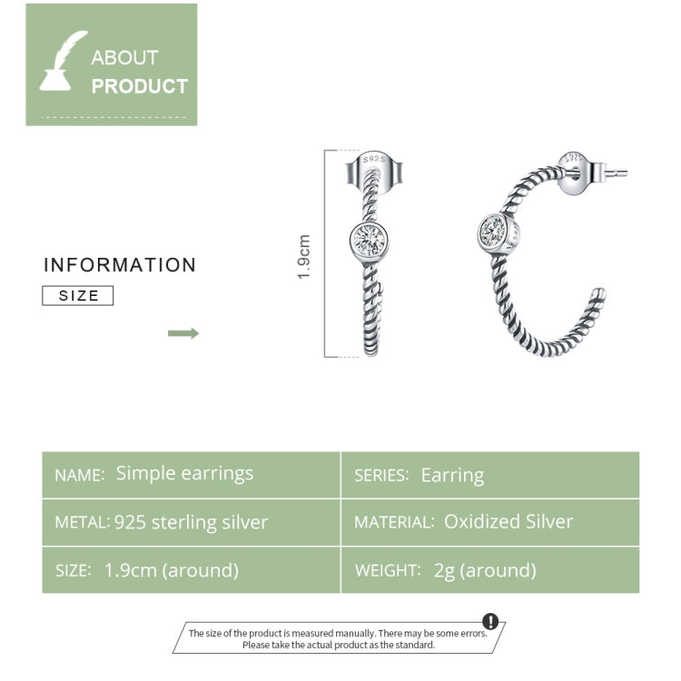 S925 Sterling Silver Simple Geometry Ear Studs Women Earrings