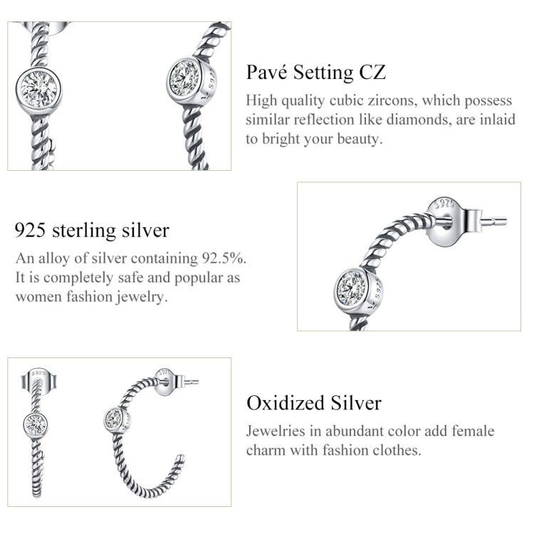 S925 Sterling Silver Simple Geometry Ear Studs Women Earrings