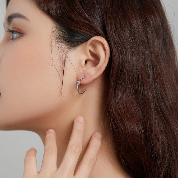 S925 Sterling Silver Simple Geometry Ear Studs Women Earrings