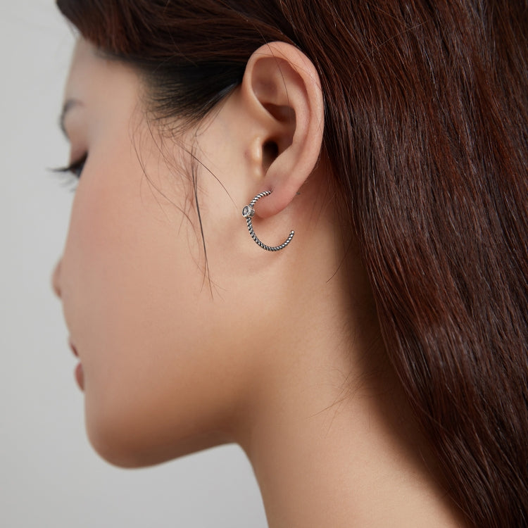S925 Sterling Silver Simple Geometry Ear Studs Women Earrings