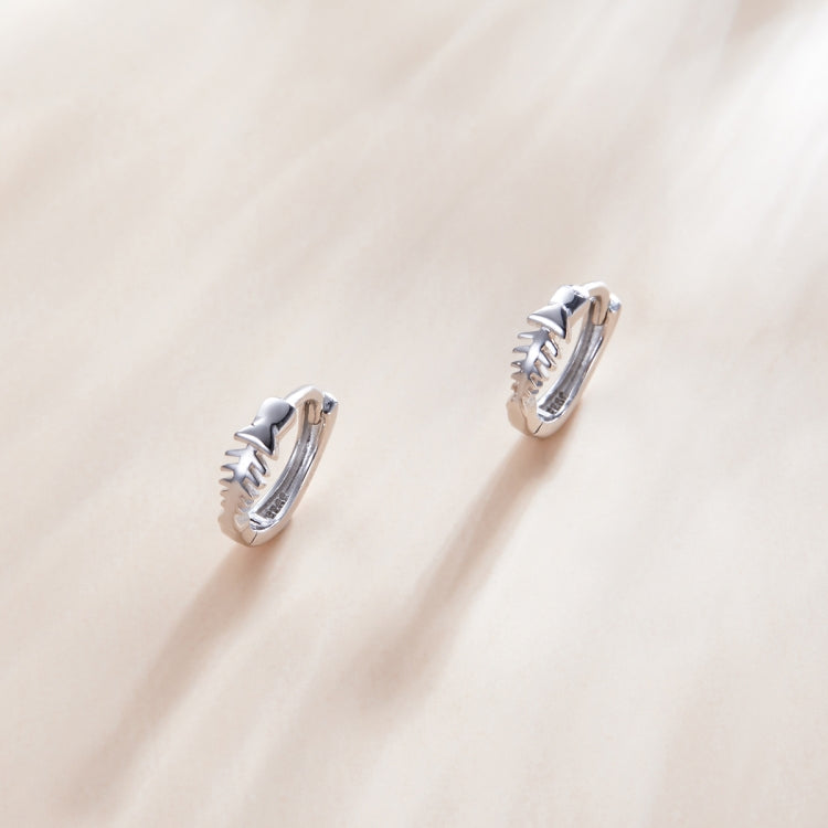 S925 Sterling Silver Simple Fish Bone Ear Buckle Women Earrings