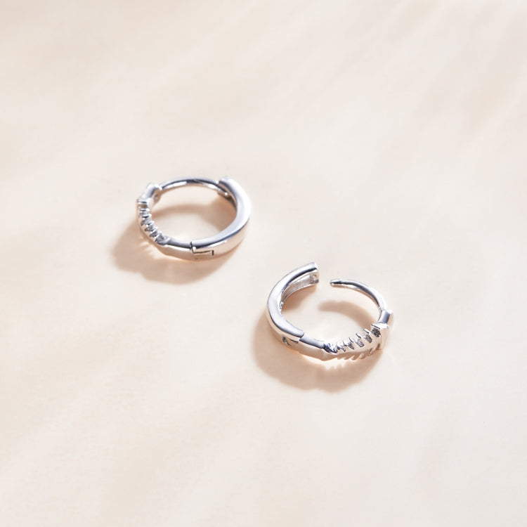 S925 Sterling Silver Simple Fish Bone Ear Buckle Women Earrings