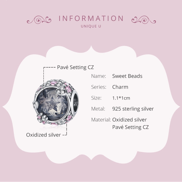 S925 Sterling Silver Romantic Wedding Beads DIY Bracelet Necklace Accessories