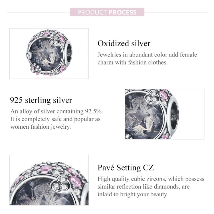 S925 Sterling Silver Romantic Wedding Beads DIY Bracelet Necklace Accessories