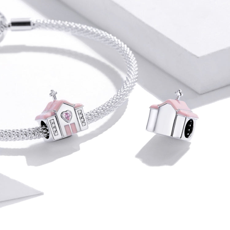 S925 Sterling Silver Romantic Wedding House Beads DIY Bracelet Necklace Accessories