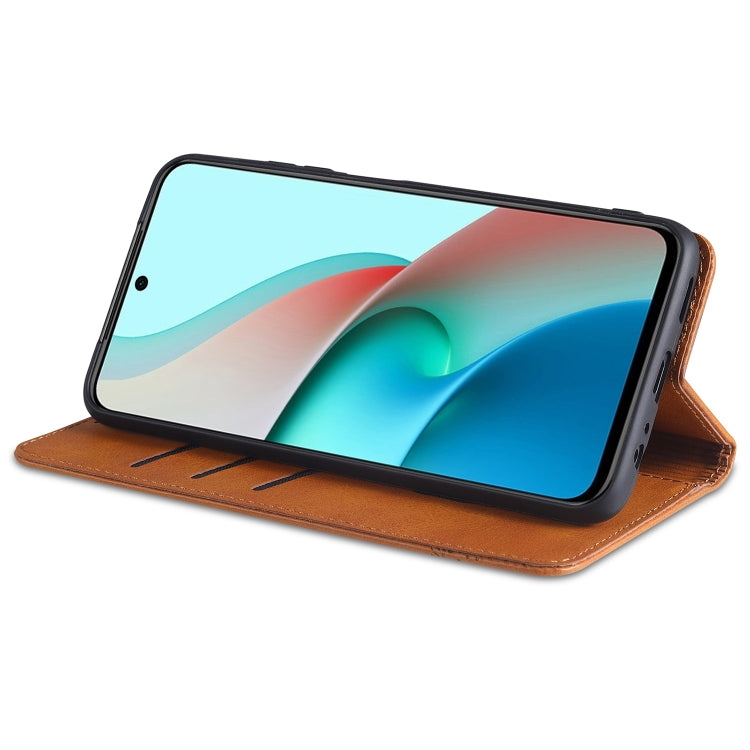 For Xiaomi Redmi Note 10 AZNS Magnetic Calf Texture Horizontal Flip Leather Case with Card Slots & Holder & Wallet
