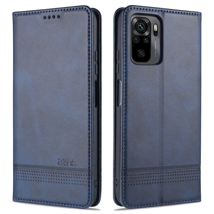 For Xiaomi Redmi Note 10 AZNS Magnetic Calf Texture Horizontal Flip Leather Case with Card Slots & Holder & Wallet