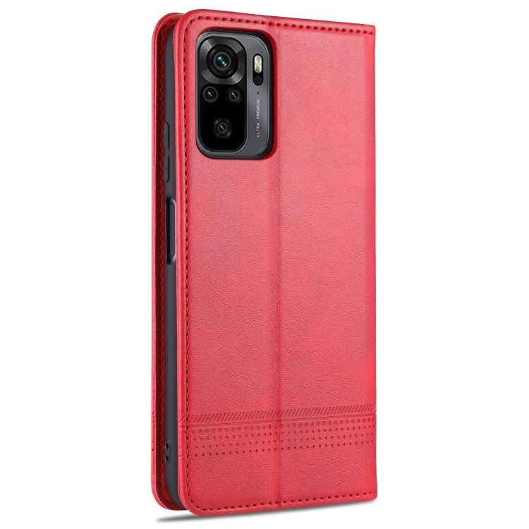 For Xiaomi Redmi Note 10S AZNS Magnetic Calf Texture Horizontal Flip Leather Case with Card Slots & Holder & Wallet