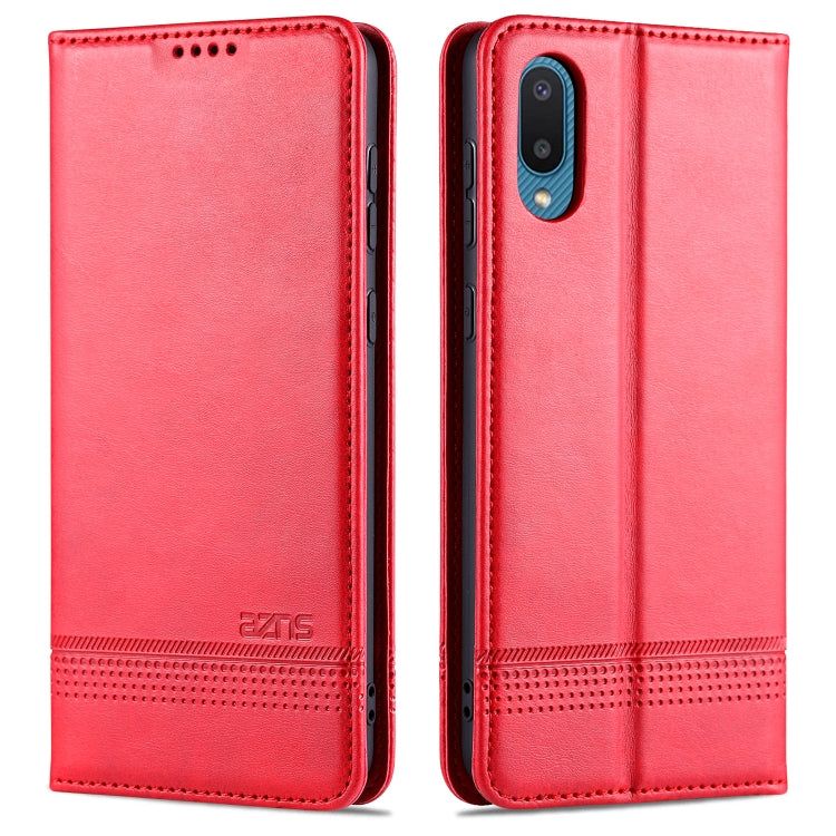 For Samsung Galaxy A02 AZNS Magnetic Calf Texture Horizontal Flip Leather Case with Card Slots & Holder & Wallet