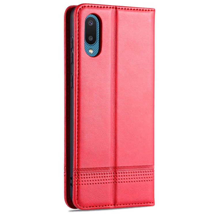 For Samsung Galaxy A02 AZNS Magnetic Calf Texture Horizontal Flip Leather Case with Card Slots & Holder & Wallet