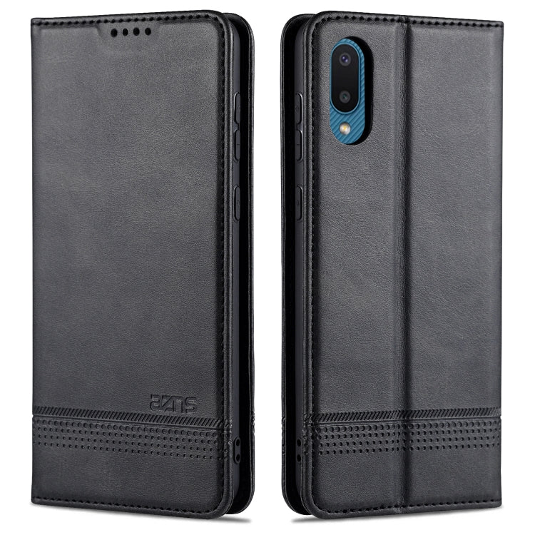 For Samsung Galaxy A02 AZNS Magnetic Calf Texture Horizontal Flip Leather Case with Card Slots & Holder & Wallet