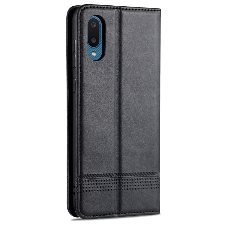 For Samsung Galaxy A02 AZNS Magnetic Calf Texture Horizontal Flip Leather Case with Card Slots & Holder & Wallet