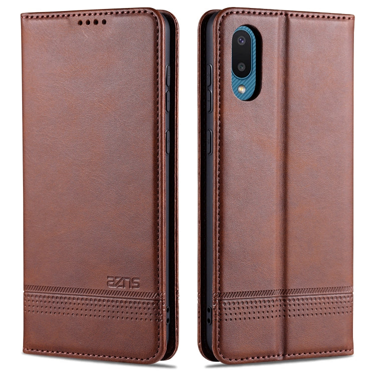 For Samsung Galaxy A02 AZNS Magnetic Calf Texture Horizontal Flip Leather Case with Card Slots & Holder & Wallet
