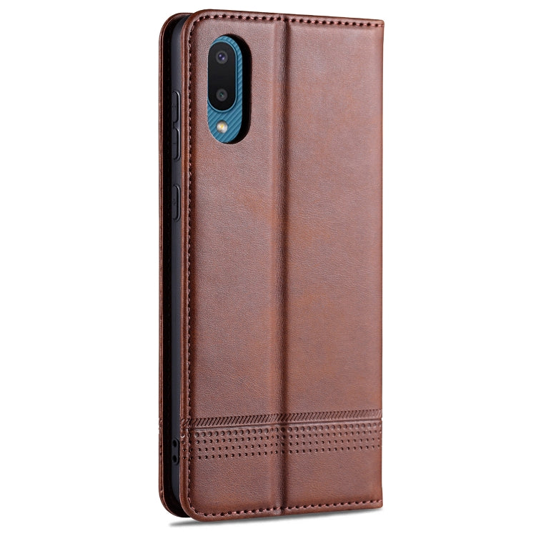For Samsung Galaxy A02 AZNS Magnetic Calf Texture Horizontal Flip Leather Case with Card Slots & Holder & Wallet
