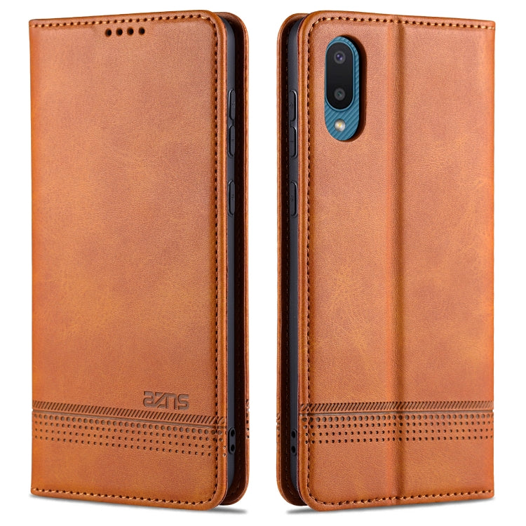 For Samsung Galaxy A02 AZNS Magnetic Calf Texture Horizontal Flip Leather Case with Card Slots & Holder & Wallet
