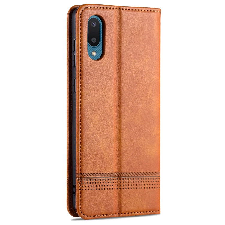 For Samsung Galaxy A02 AZNS Magnetic Calf Texture Horizontal Flip Leather Case with Card Slots & Holder & Wallet