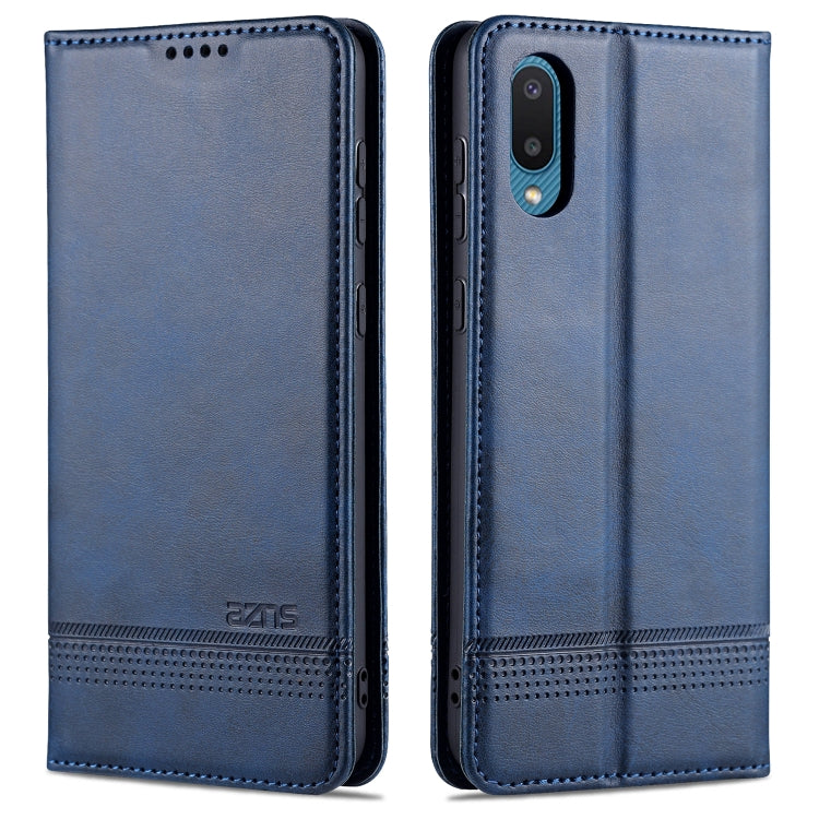 For Samsung Galaxy A02 AZNS Magnetic Calf Texture Horizontal Flip Leather Case with Card Slots & Holder & Wallet