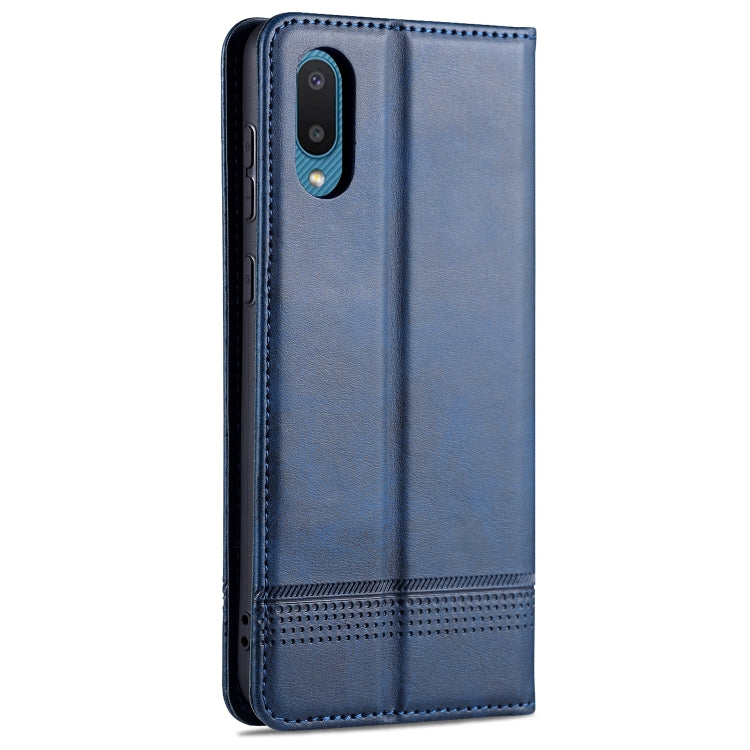 For Samsung Galaxy A02 AZNS Magnetic Calf Texture Horizontal Flip Leather Case with Card Slots & Holder & Wallet