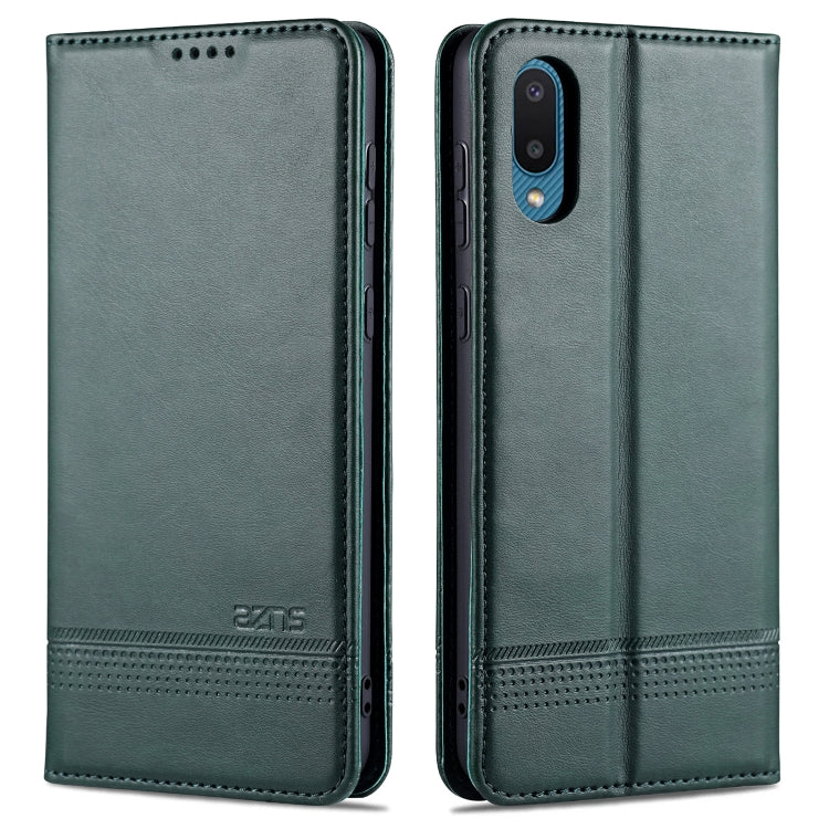 For Samsung Galaxy A02 AZNS Magnetic Calf Texture Horizontal Flip Leather Case with Card Slots & Holder & Wallet