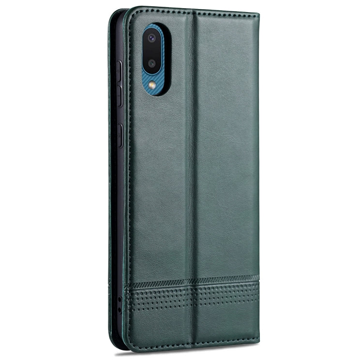 For Samsung Galaxy A02 AZNS Magnetic Calf Texture Horizontal Flip Leather Case with Card Slots & Holder & Wallet