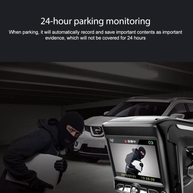 MSY-301 Car DVR Camera + Radar Detector 2.4 inch Screen FHD 1080P, Support GPS / TF Card / G-Sensor / Loop Recording