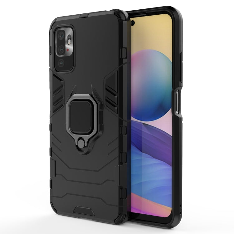 For Xiaomi Redmi Note 10 5G Shockproof PC + TPU Protective Case with Magnetic Ring Holder