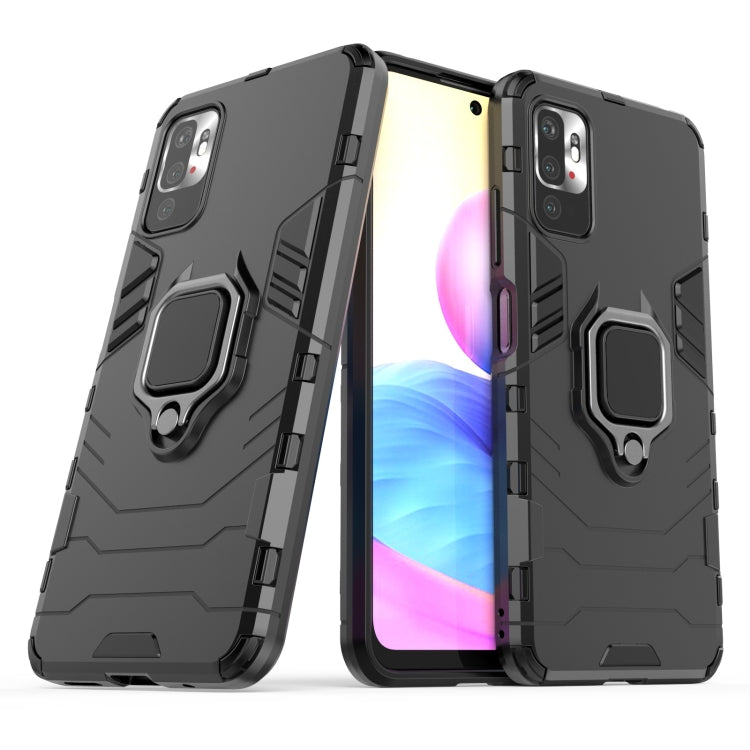 For Xiaomi Redmi Note 10 5G Shockproof PC + TPU Protective Case with Magnetic Ring Holder