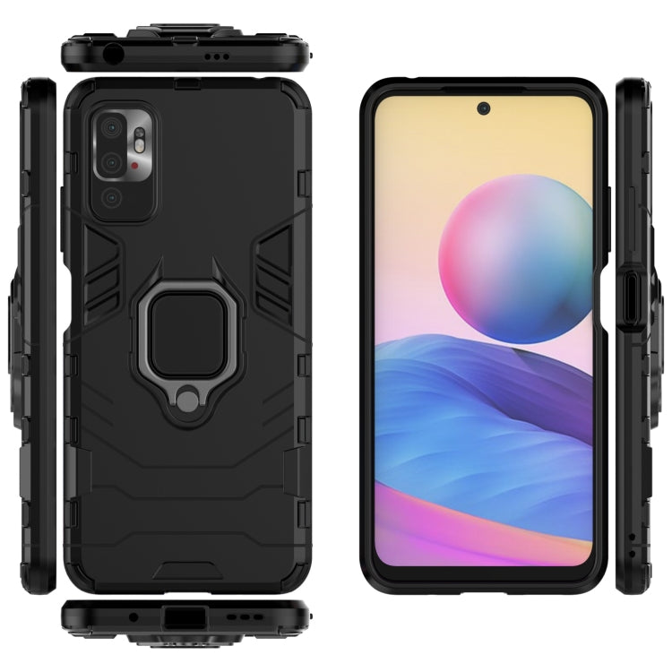 For Xiaomi Redmi Note 10 5G Shockproof PC + TPU Protective Case with Magnetic Ring Holder