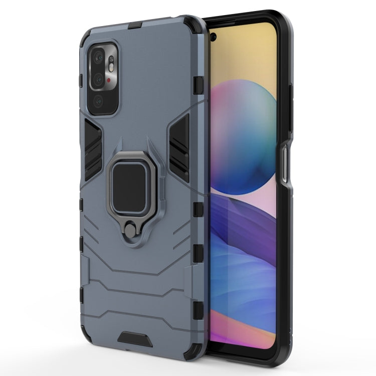 For Xiaomi Redmi Note 10 5G Shockproof PC + TPU Protective Case with Magnetic Ring Holder