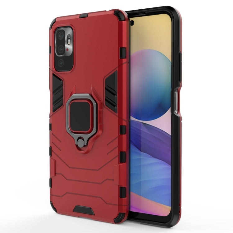 For Xiaomi Redmi Note 10 5G Shockproof PC + TPU Protective Case with Magnetic Ring Holder