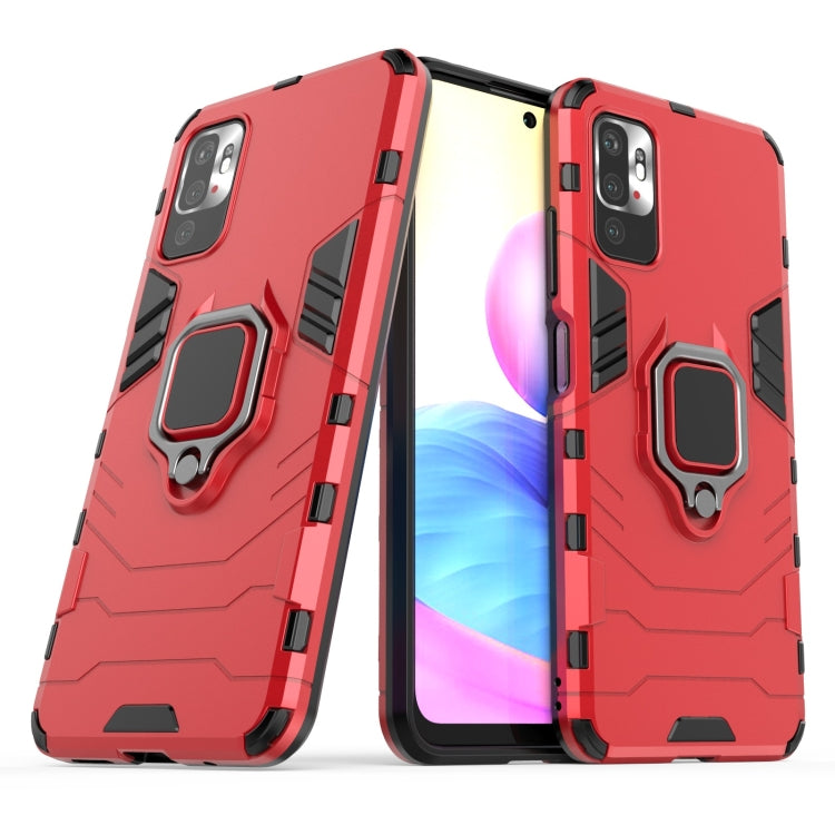 For Xiaomi Redmi Note 10 5G Shockproof PC + TPU Protective Case with Magnetic Ring Holder