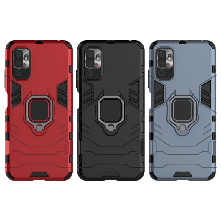 For Xiaomi Redmi Note 10 5G Shockproof PC + TPU Protective Case with Magnetic Ring Holder