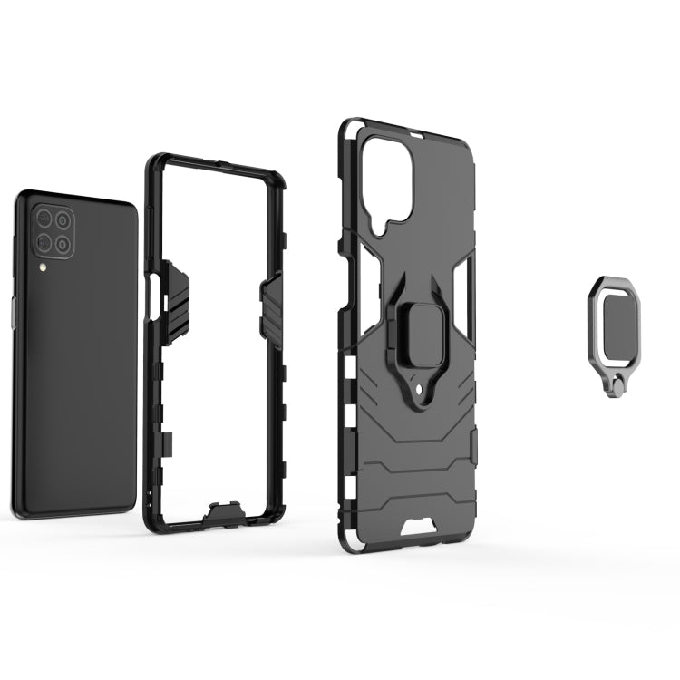 For Samsung Galaxy F62 / M62 Shockproof PC + TPU Protective Case with Magnetic Ring Holder