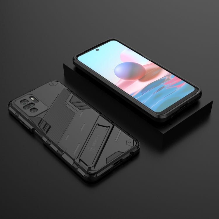 For Xiaomi Redmi Note 10 Punk Armor 2 in 1 PC + TPU Shockproof Case with Invisible Holder
