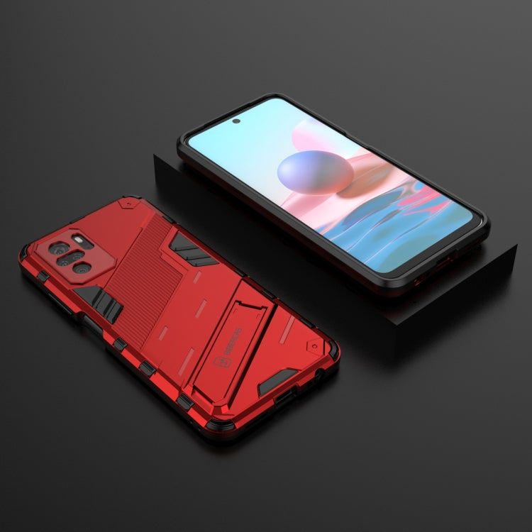 For Xiaomi Redmi Note 10 Punk Armor 2 in 1 PC + TPU Shockproof Case with Invisible Holder