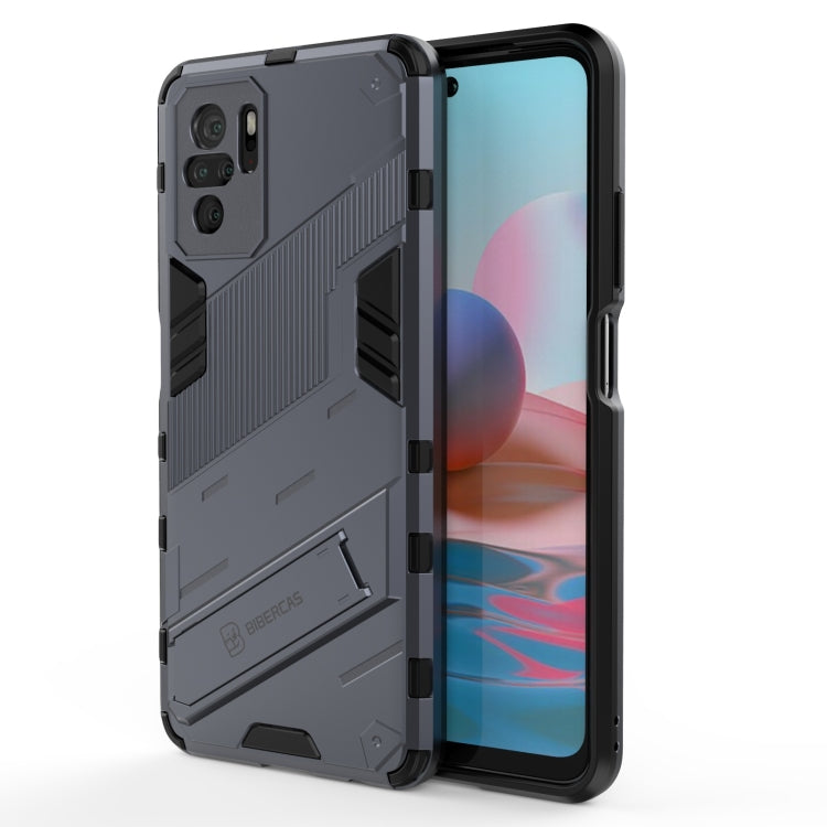 For Xiaomi Redmi Note 10 Punk Armor 2 in 1 PC + TPU Shockproof Case with Invisible Holder
