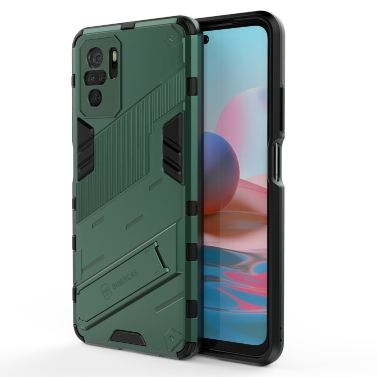 For Xiaomi Redmi Note 10 Punk Armor 2 in 1 PC + TPU Shockproof Case with Invisible Holder