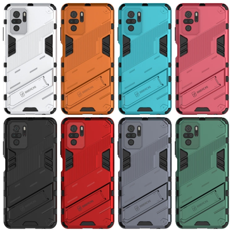 For Xiaomi Redmi Note 10 Punk Armor 2 in 1 PC + TPU Shockproof Case with Invisible Holder