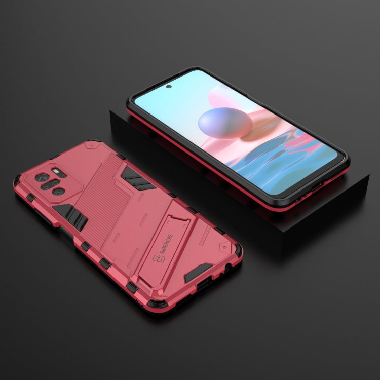 For Xiaomi Redmi Note 10 Punk Armor 2 in 1 PC + TPU Shockproof Case with Invisible Holder