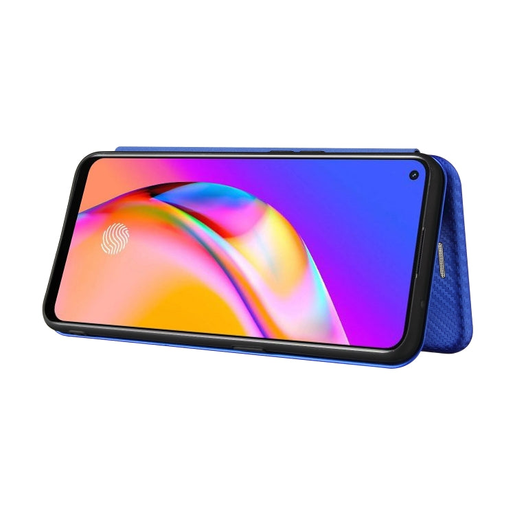 For OPPO A94 4G / F19 Pro / Reno5 F Carbon Fiber Texture Horizontal Flip TPU + PC + PU Leather Case with Card Slot